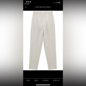 Zara high waisted pants in oyster white